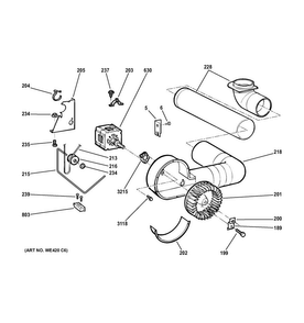 Part Location Diagram of WE01X20516 GE BAFFLE