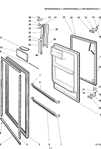 REFRIGERATOR DOOR Diagram and Parts List for CRTW1600TR-1  General Electric Refrigerator