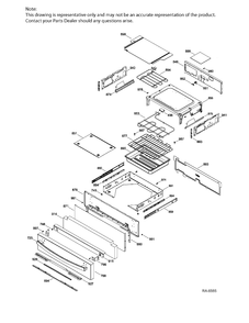 Part Location Diagram of WS01L12310 GE RANGE TOP AND GLASS Assembly