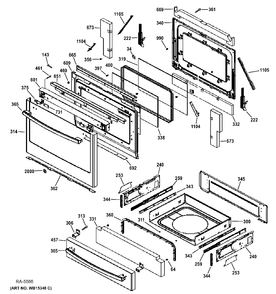 DOOR & DRAWER PARTS Diagram and Parts List for PC2S920SEF1SS  General Electric Range