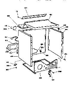 Cabinet Diagram and Parts List for DWXQ473T0WW  General Electric Dryer