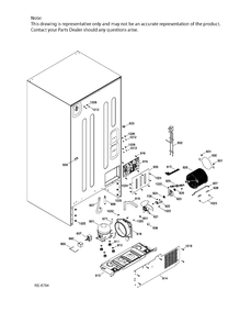 SEALED SYSTEM & MOTHERBOARD Diagram and Parts List for ADRS0MBZIRSS  General Electric Refrigerator