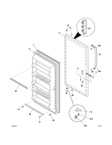 DOOR Diagram and Parts List for FUF17SVDRWW  General Electric Freezer