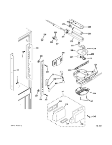 Ff Section Diagram and Parts List for PSKP333EB1WW  General Electric Refrigerator