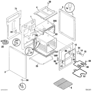 OVEN BODY Diagram and Parts List for CRMF2150VM-2  General Electric Range