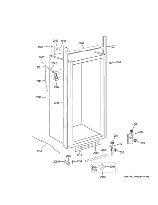 Cabinet 2 Diagram and Parts List for ZIF360NNBLH  General Electric Freezer