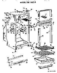 Cabinet Parts Diagram and Parts List for TBF14SGB  General Electric Refrigerator