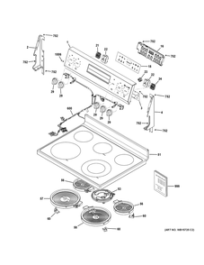 Part Location Diagram of WB56X47228 GE CONTROL PANEL-BLACK