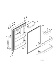 FF DOOR Diagram and Parts List for GTRS0HBZBLSS  General Electric Refrigerator