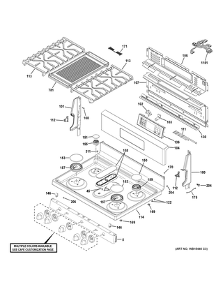 Part Location Diagram of WB36X31706 GE DARK SLATE BACKGUARD