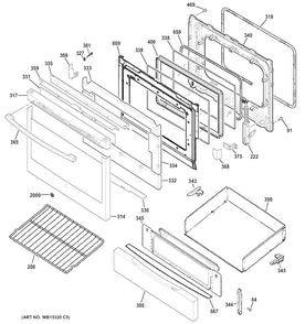 Part Location Diagram of WB56X20399 GE PANEL DRAWER