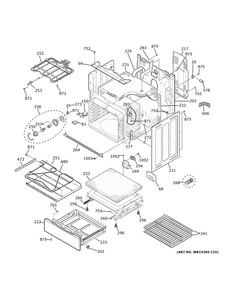 Body Parts Diagram and Parts List for PB935YP2FS  General Electric Range