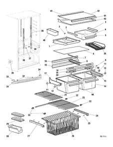 Part Location Diagram of WR71M919 GE FRAMD F/W SHELF