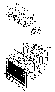 Control Asm. & Door Diagram and Parts List for JMP26G0J3  General Electric Range