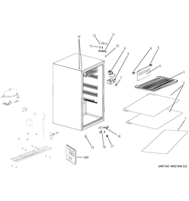 Cabinet Diagram and Parts List for GME04GLKBLB  General Electric Refrigerator