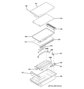 GRIDDLE ASSEMBLY Diagram and Parts List for ZDP486LDP7SS  General Electric Range