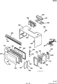 CASE, DOOR & CONTROLS Diagram and Parts List for JVM1330BWC01  General Electric Microwave