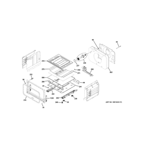 Lower Oven Diagram and Parts List for PGB965BP4TS  General Electric Range