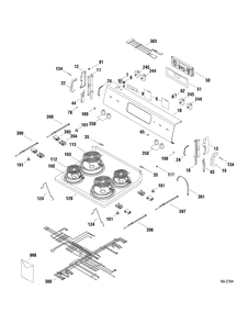 CONTROLS & COOKTOP Diagram and Parts List for MCB757WM2WW  General Electric Range