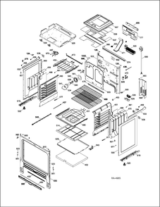 BODY PARTS Diagram and Parts List for JCSP42DR2BB  General Electric Range