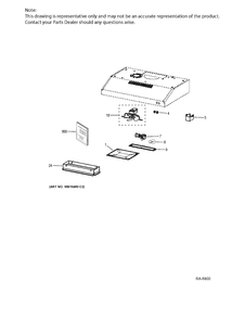RANGE HOOD Diagram and Parts List for JVX3300DJ1BBC  General Electric Range Hood