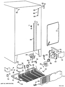 SYSTEM GROUP Diagram and Parts List for MRSC22KRWH  General Electric Refrigerator