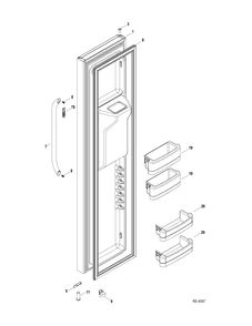 FZ DOOR Diagram and Parts List for GSR23YBWHSS  General Electric Refrigerator