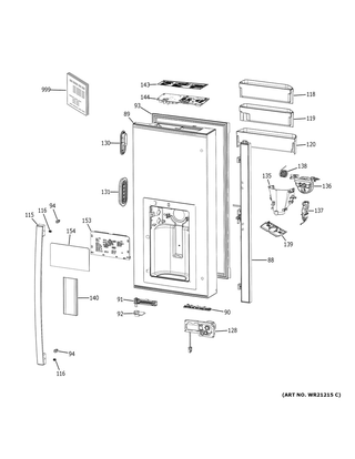 Part Location Diagram of WR71X43971 GE CLEAR LOWER LEFT DOOR BIN