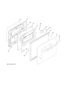 Door Diagram and Parts List for JRS06BJ3BB  General Electric Wall Oven