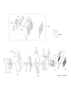Grille & Chassis Parts Diagram and Parts List for AJEQ09DCFL1  General Electric Air Conditioner