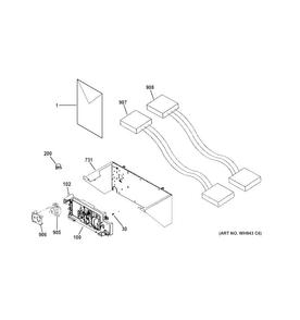 Controls Diagram and Parts List for GTUP240EM6WW  General Electric Washer Dryer Combo