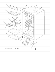CABINET Diagram and Parts List for GMR06AAPCWW  General Electric Refrigerator
