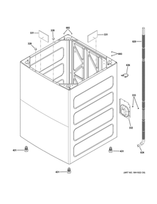 Cabinet Diagram and Parts List for 5TW4307SW0WS  General Electric Washer