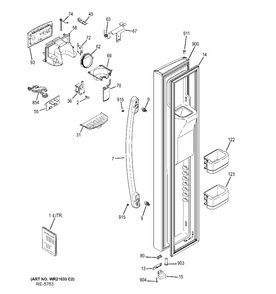 FZ DOOR Diagram and Parts List for PSE26KGECEWW  General Electric Refrigerator