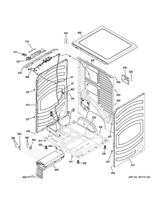 Cabinet And Top Panel Diagram and Parts List for GFV55ESSN3WW  General Electric Dryer