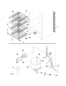 ELECTRICAL & SYSTEM Diagram and Parts List for 87110-0  General Electric Freezer
