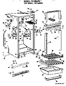Cabinet Parts Diagram and Parts List for TBF16SKB  General Electric Refrigerator