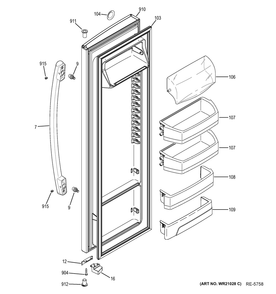 Part Location Diagram of WR01F01014 GE Housing And Bracket Cond Fan
