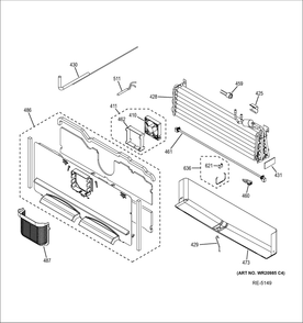Fz Section Diagram and Parts List for GTH18CBEWW  General Electric Refrigerator