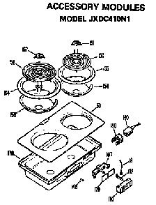 Accessory Modules Diagram and Parts List for JP678B9N1  General Electric Cooktop