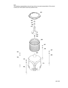 TUB, BASKET & AGITATOR Diagram and Parts List for GTW485BMK1WS  General Electric Washer