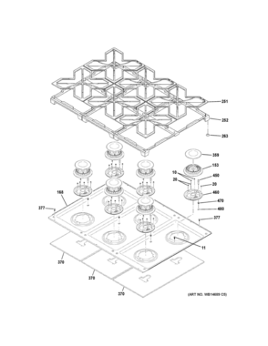COOKTOP Diagram and Parts List for ZDP366NP7SS  General Electric Range