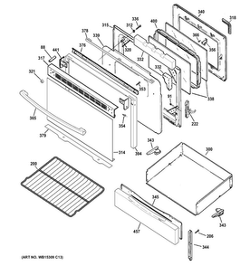 Door & Drawer Parts Diagram and Parts List for JGB690DEF1BB  General Electric Range