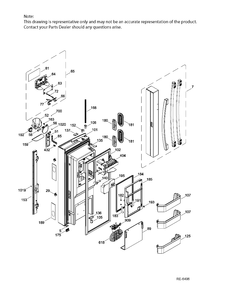 FF DOOR LT Diagram and Parts List for PFE24JSKAKSS  General Electric Refrigerator