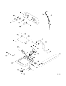 CONTROL PANEL Diagram and Parts List for GJXR1065F00WW  General Electric Washer