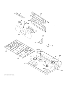 CONTROL PANEL & COOKTOP Diagram and Parts List for JGBS62DEK1WW  General Electric Range