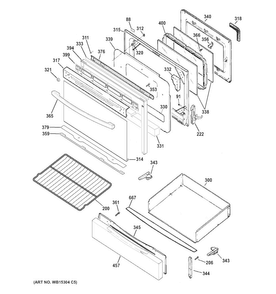 Door & Drawer Parts Diagram and Parts List for JGB450DEF3BB  General Electric Range