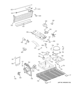 Unit Parts Diagram and Parts List for HTR16BBEMRWW  Hotpoint Refrigerator