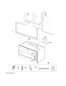 Installation Parts Diagram and Parts List for CVM1750SH2SS  General Electric Microwave