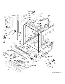 BODY PARTS Diagram and Parts List for GDF650SGJ2BB  General Electric Dishwasher
